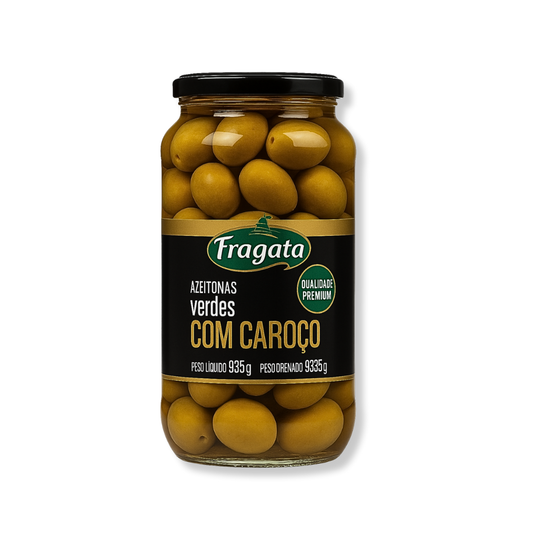 Fragata Queen Green Olives with Seeds in Jar 935gr